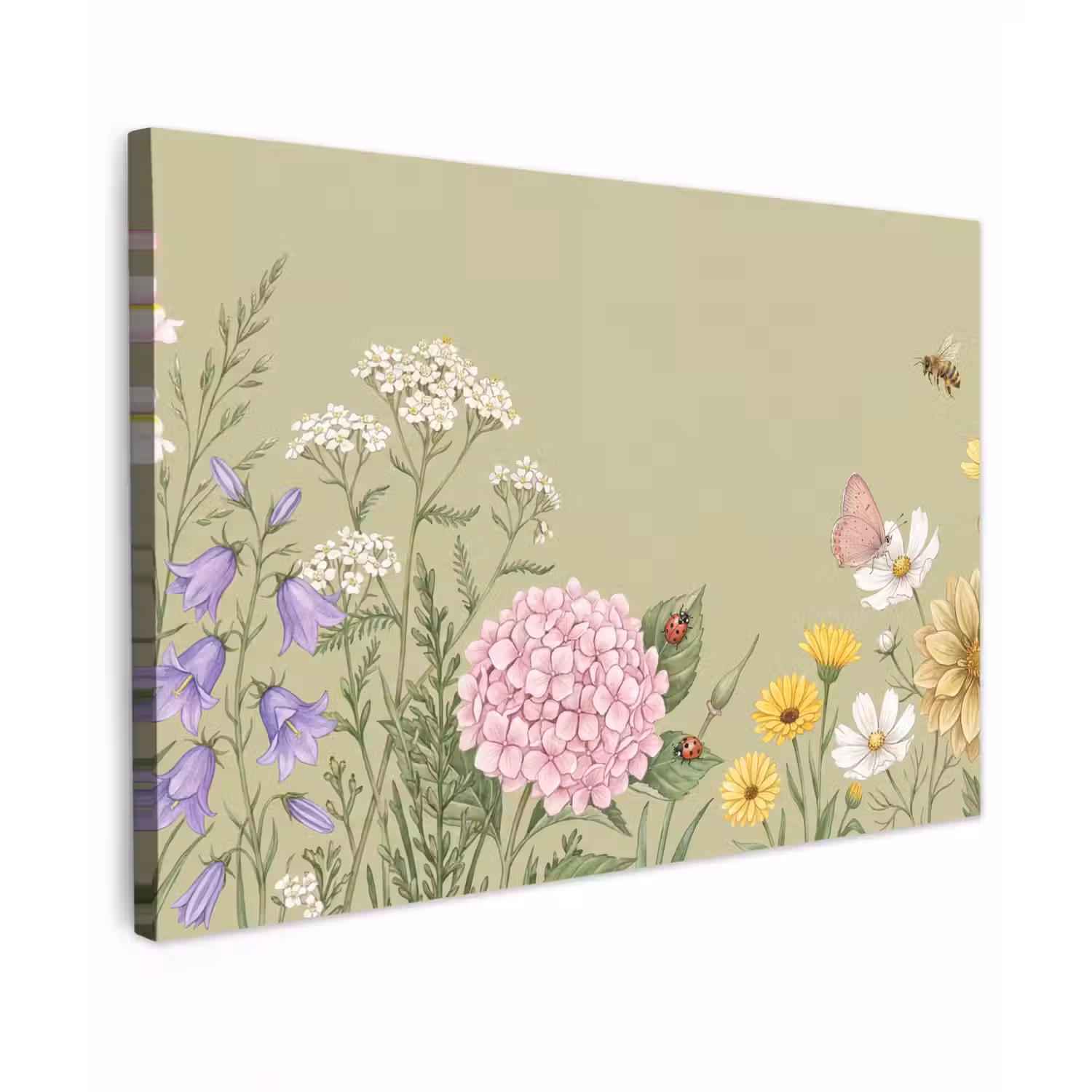 Botanisch - Bloemen - Kleurrijk canvas 2cm klein -z3d
