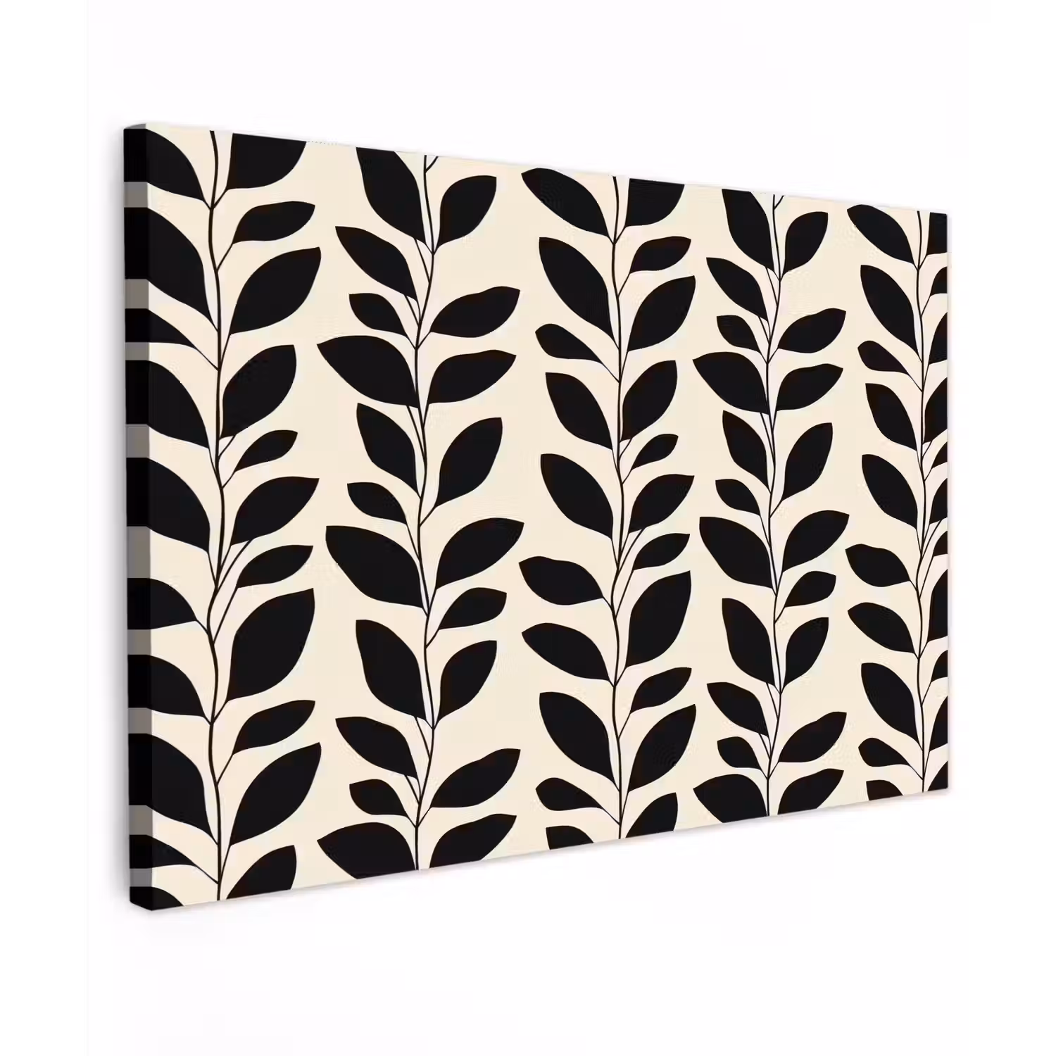 Botanisch - Dessin - Zwart - Beige canvas 2cm klein 34 -z3d