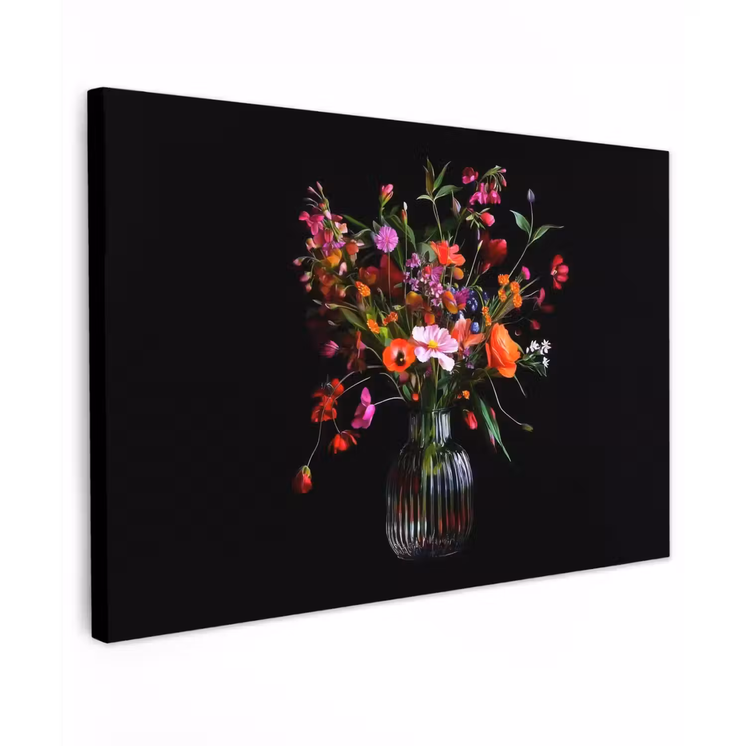 Boeket - Veldbloemen - Vaas canvas 2cm klein -z3d