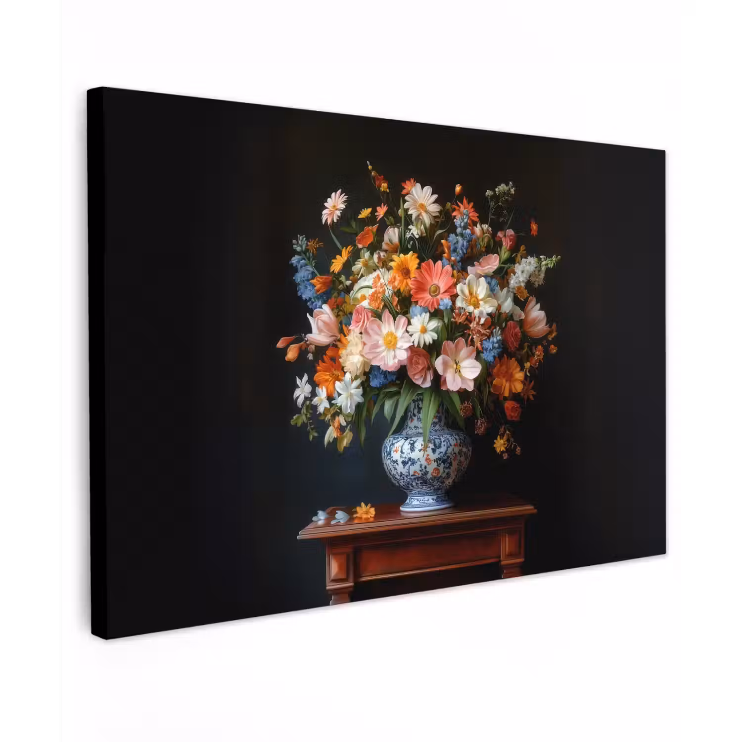 Boeket - Roze - Bloemen - Vaas canvas 2cm klein -z3d