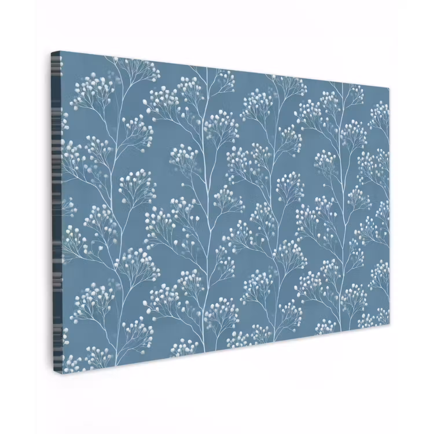 Takken - Bessen - Patroon - Lichtblauw canvas 2cm klein 34 -z3d