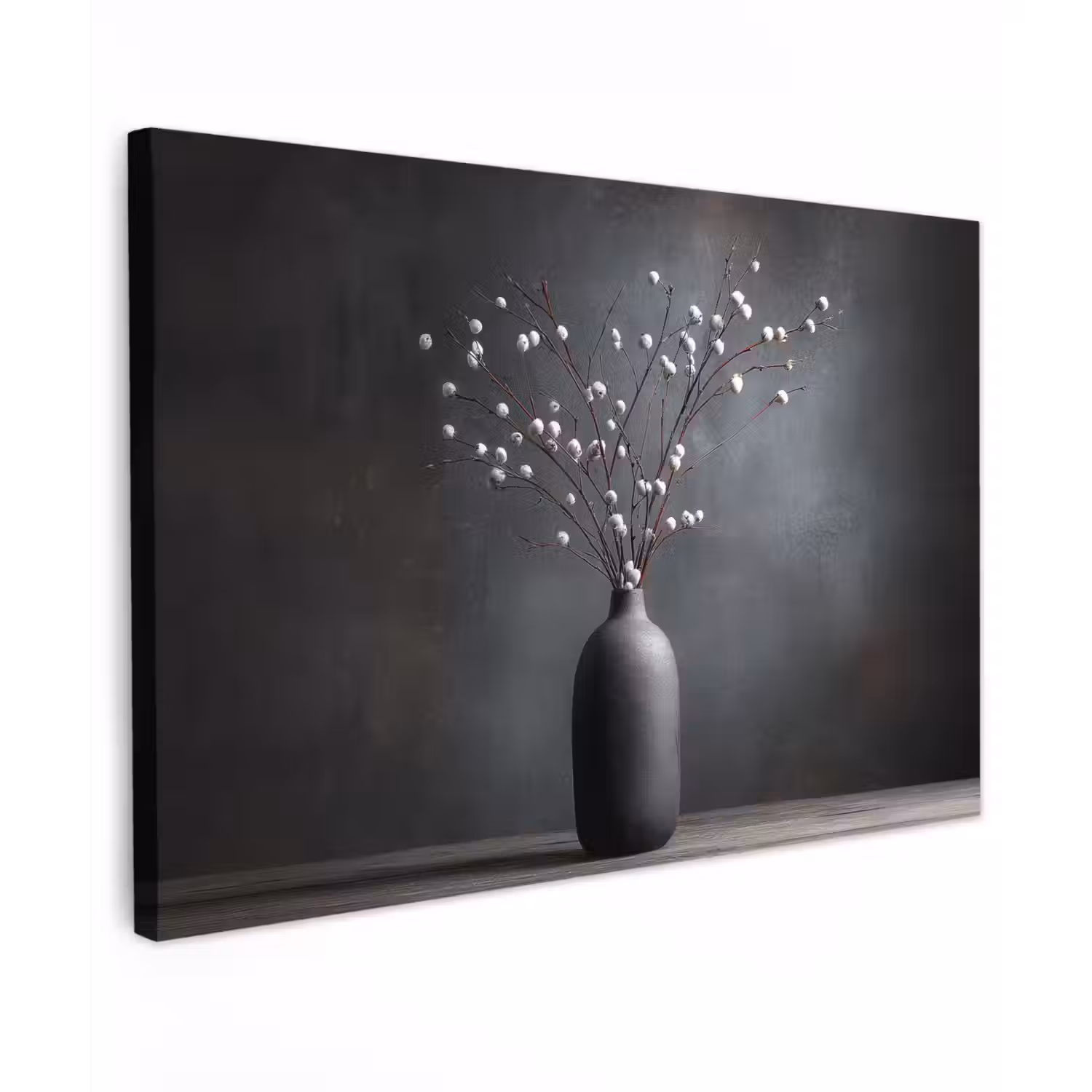 Takken - Vaas - Bolletjes - Wit canvas 2cm klein -z3d