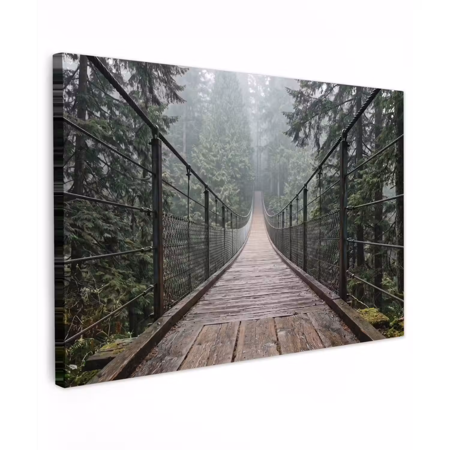 Brug - Bos - Mist - Natuur canvas 2cm klein -z3d