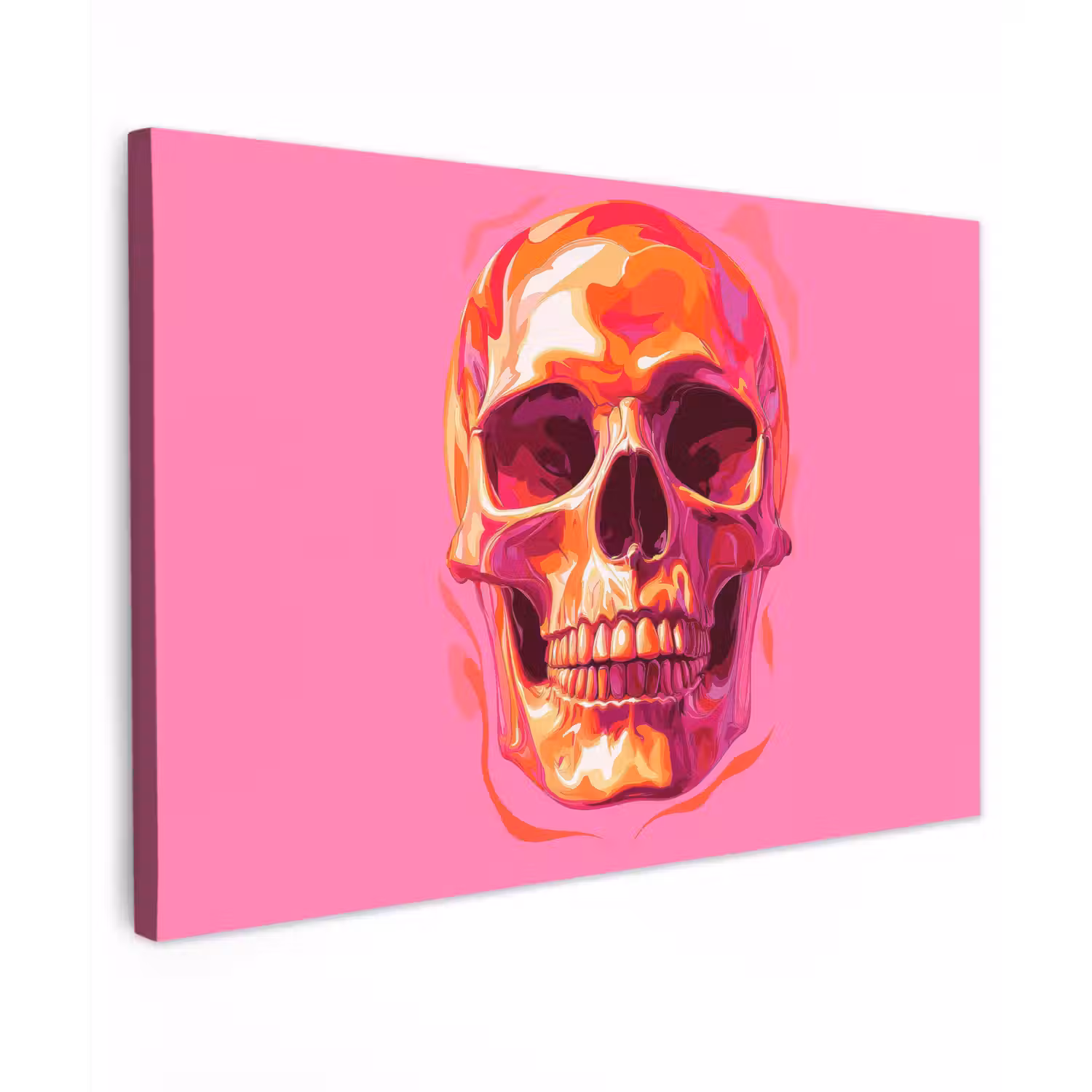 Felroze - Tanden - Schedel canvas 2cm klein -z3d