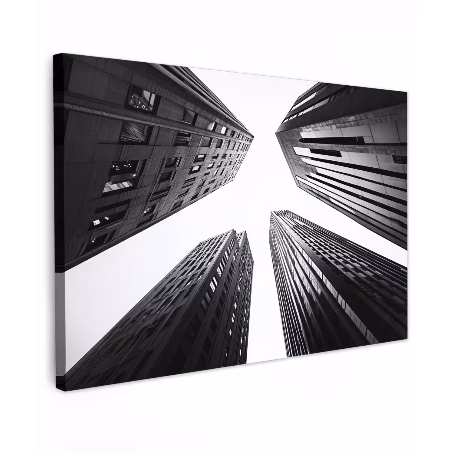 Gebouwen - Lucht - Zwart canvas 2cm klein -z3d