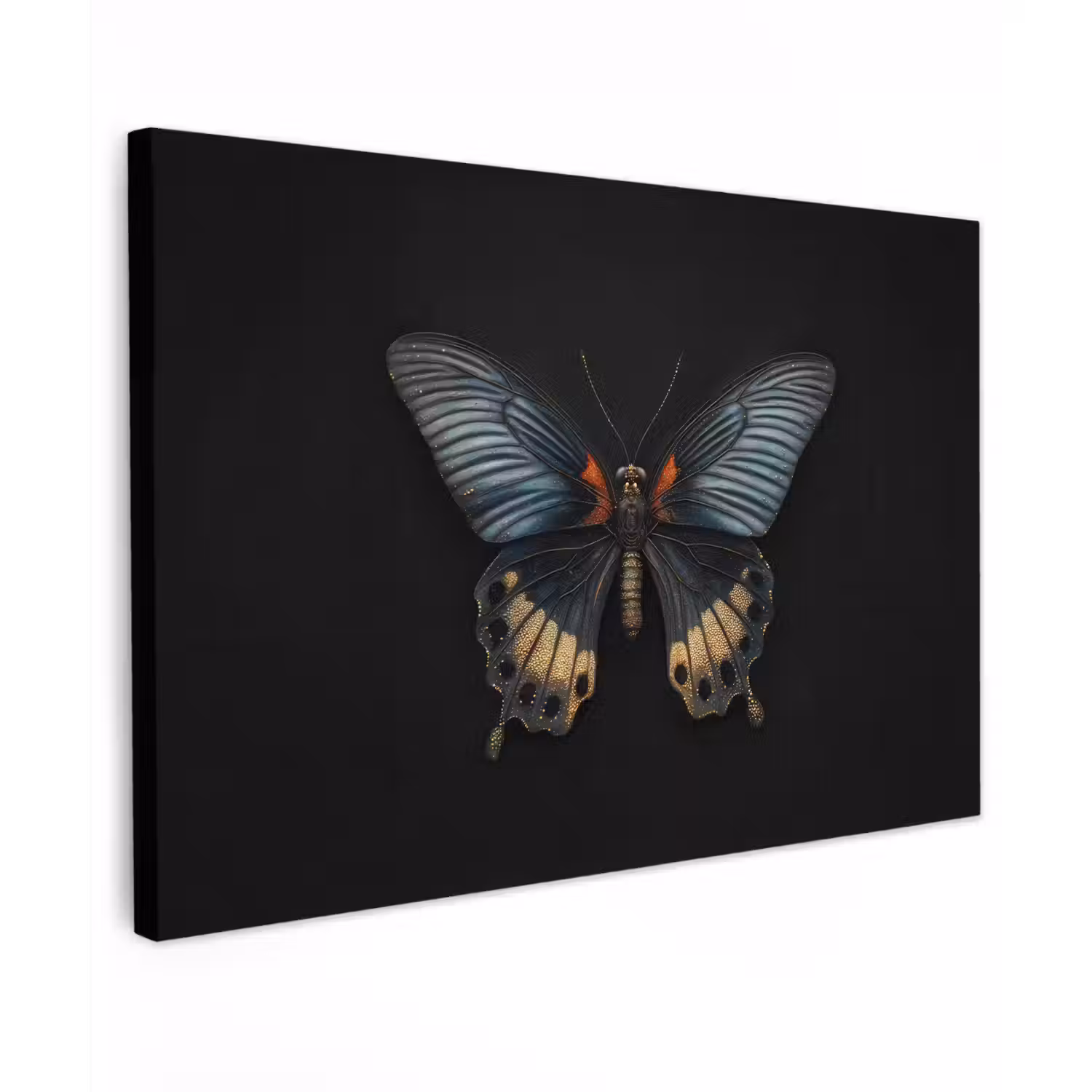 Vlinder - Metaalachtig - Geometrisch patroon canvas 2cm klein -z3d