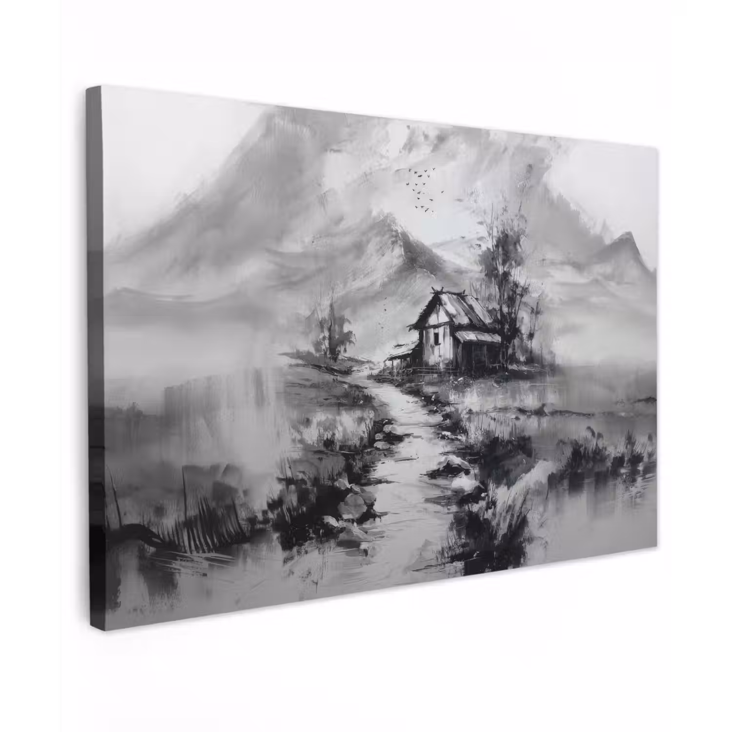 Hut - Grijs - Bergen - Mistig canvas 2cm klein -z3d