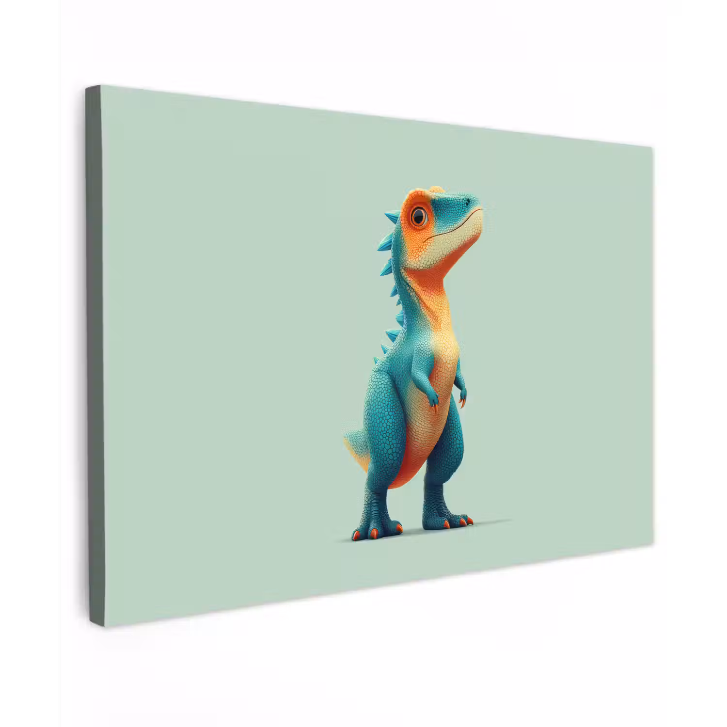Cartoon - Dino - Oranje - Stekels canvas 2cm klein -z3d