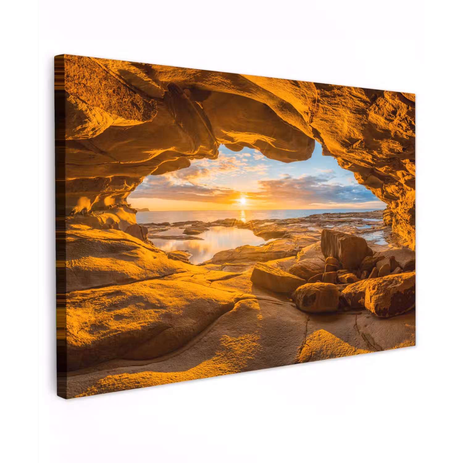 Grot - Zee - Horizon - Zonsondergang canvas 2cm klein -z3d