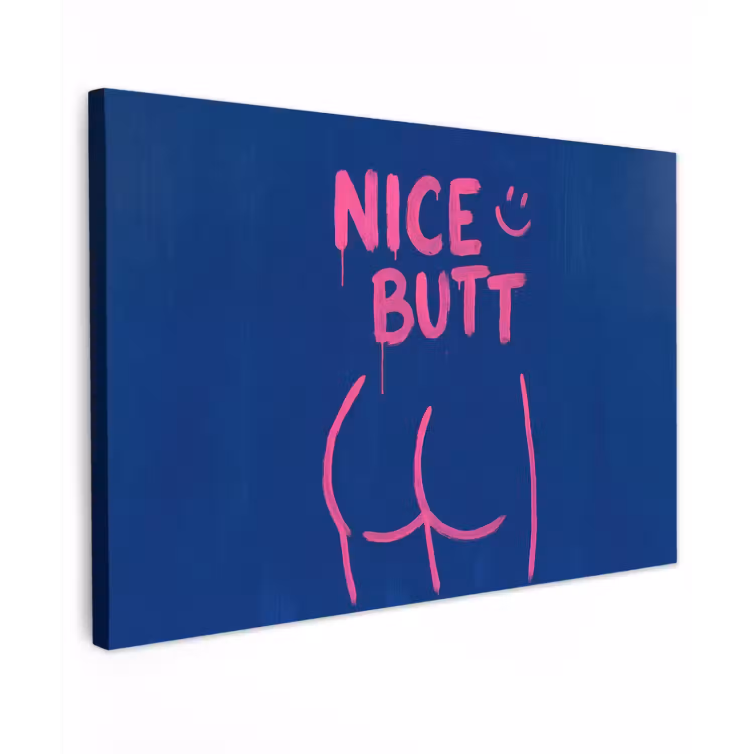 Brutaal - Grappig - Blauw canvas 2cm klein -z3d