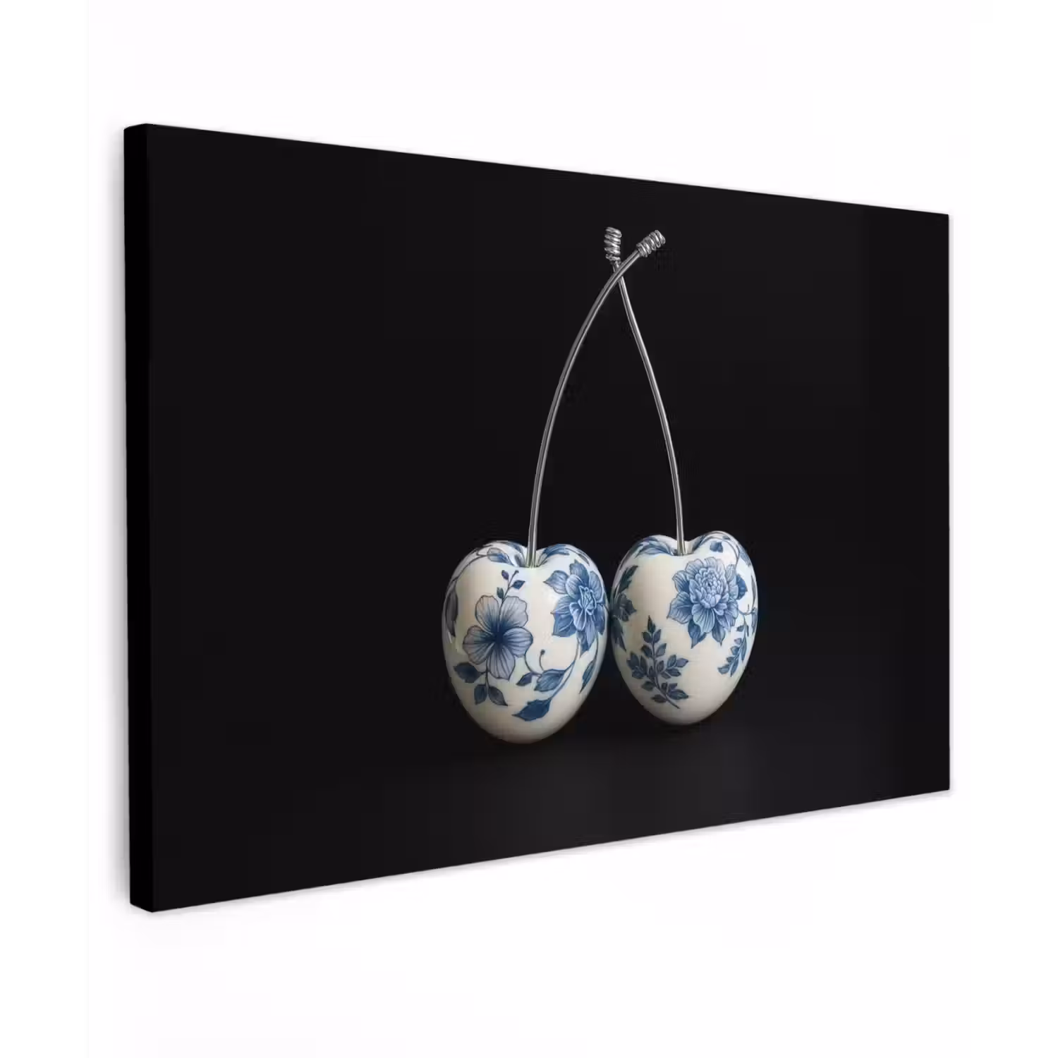 Kersen - Delfts blauw - Fruit canvas 2cm klein -z3d