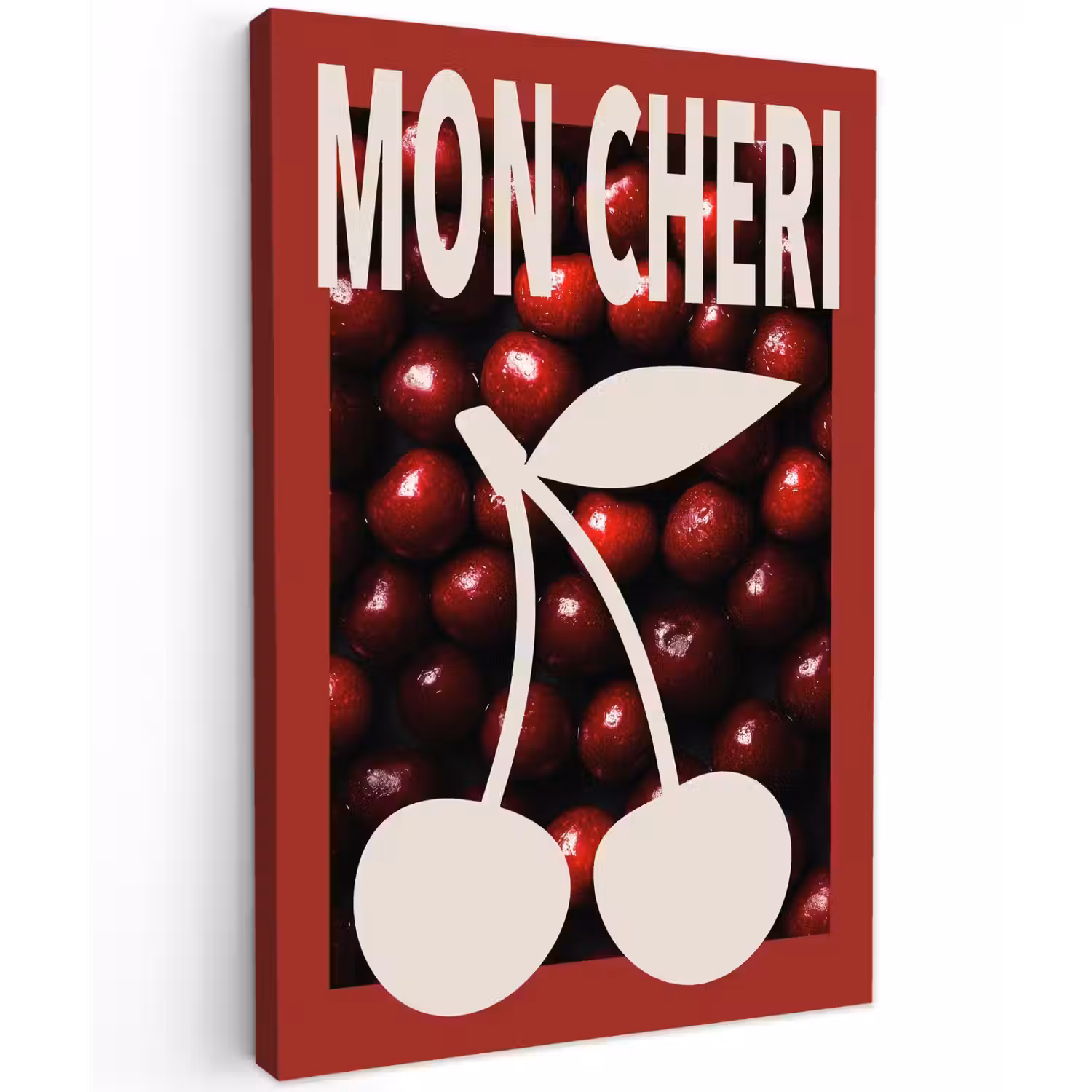 Kersen - Illustratie - Rood canvas 2cm klein -z3d