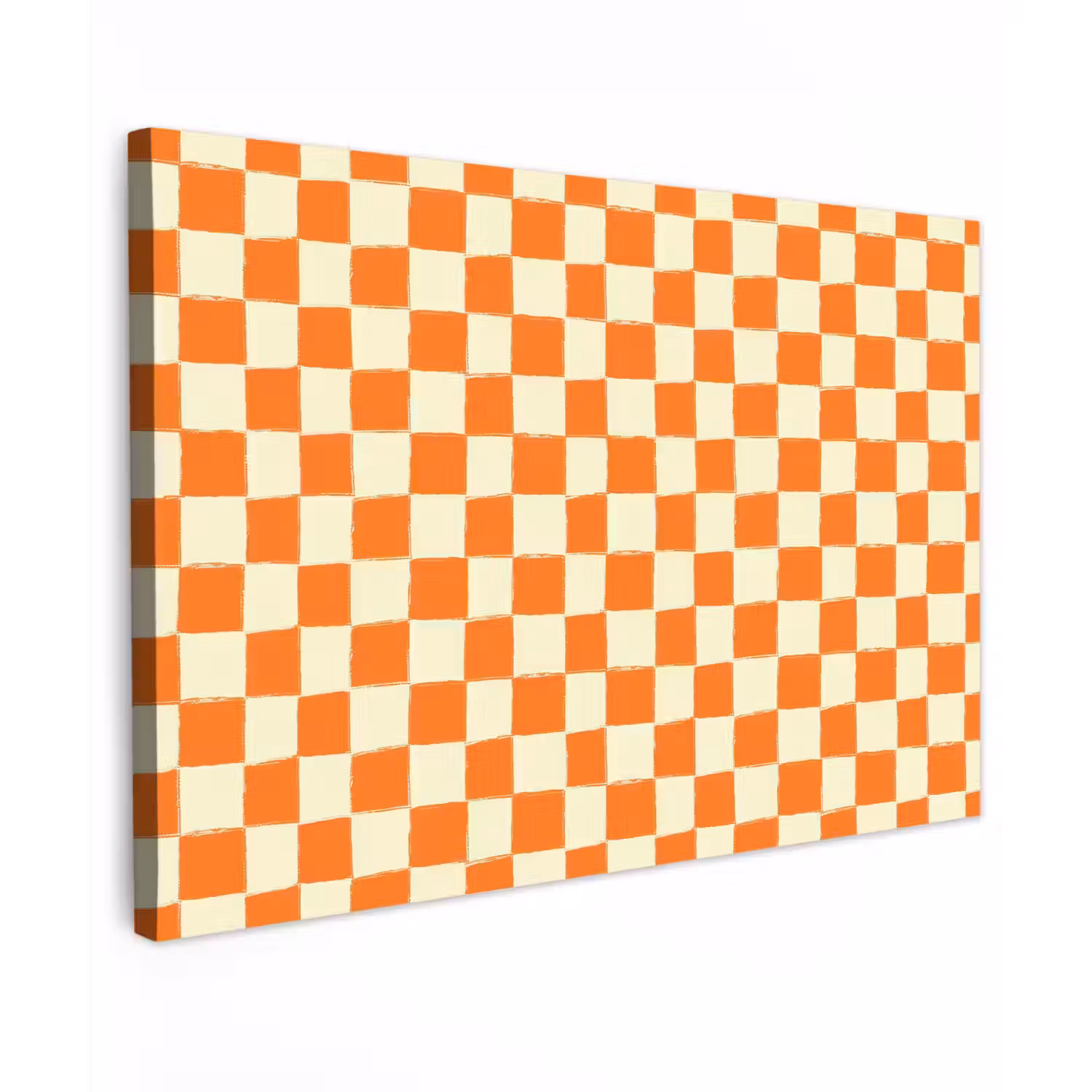 Schaak - Patroon - Oranje canvas 2cm klein 34 -z3d