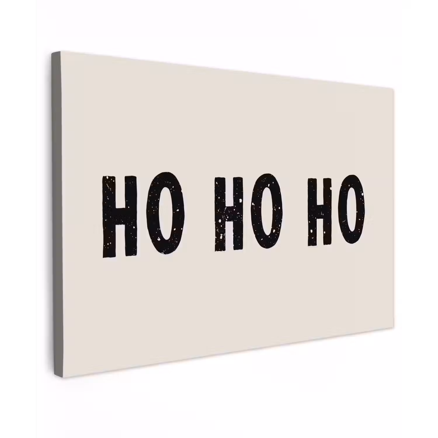 Kerstmis - Ho ho ho - Spreuken - Beige - Kerstman canvas 2cm klein -z3d