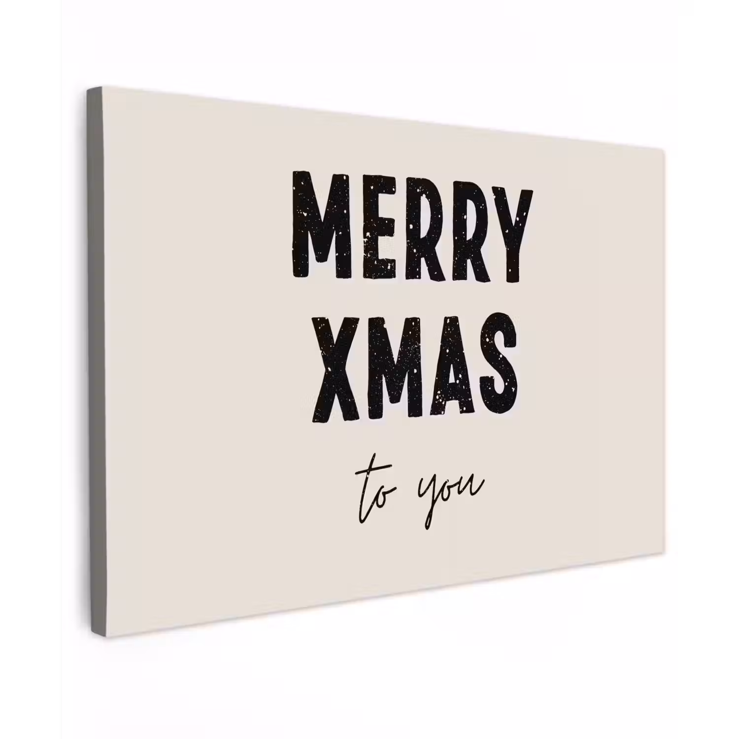 Kerst - Quotes - Merry xmas - Feestdagen - Zwart canvas 2cm klein -z3d