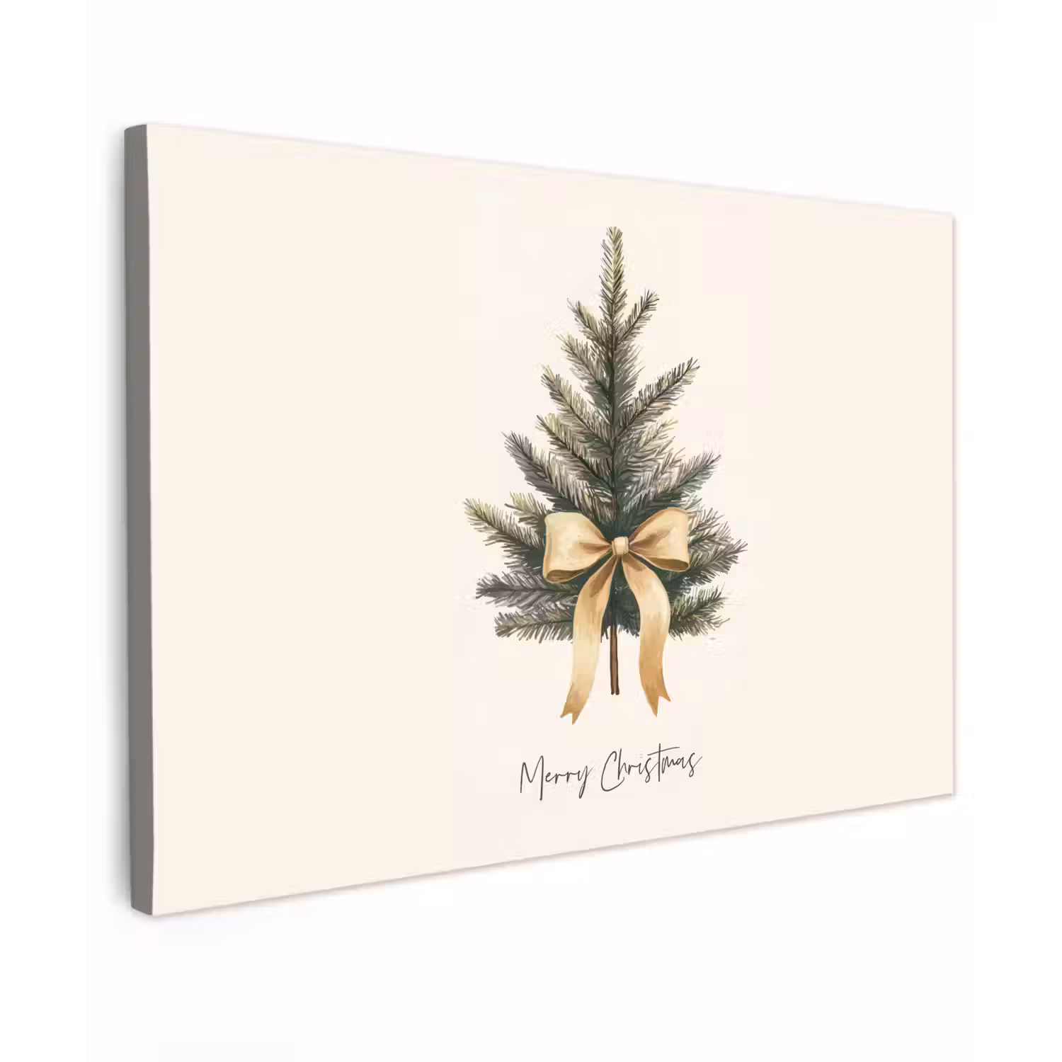 Kerstboom - Kerst - Merry Christmas - Beige canvas 2cm klein -z3d