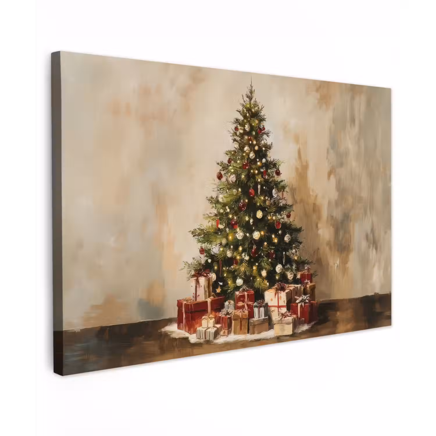 Kerstboom - Versierd - Kleurrijk canvas 2cm klein -z3d