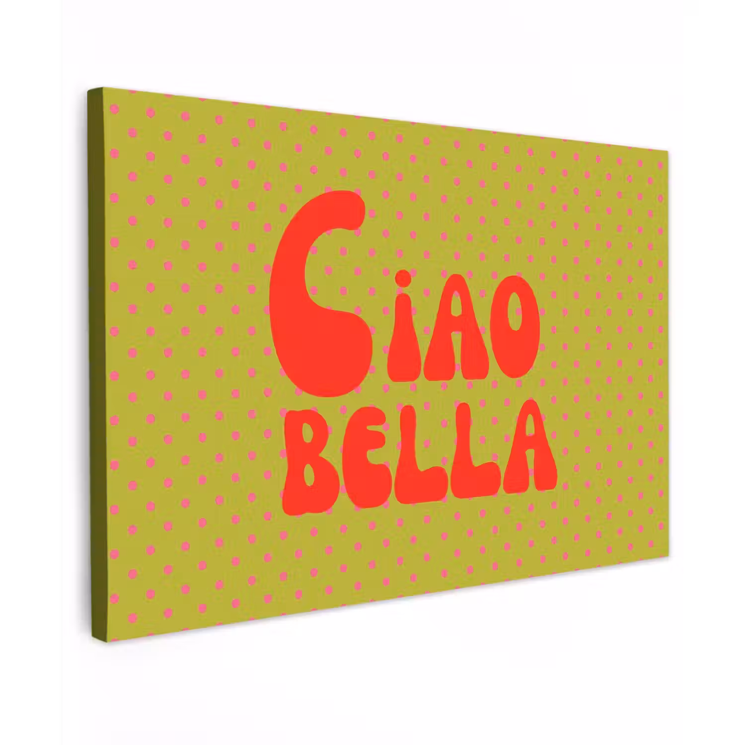 Ciao bella - Rood - Groen - Stippen canvas 2cm klein -z3d
