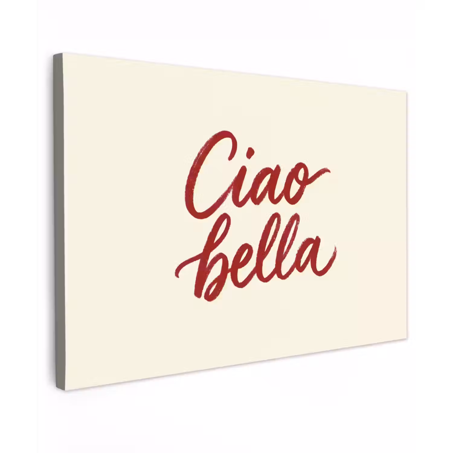 Ciao bella - Rood - Wit - Minimalistisch canvas 2cm klein -z3d