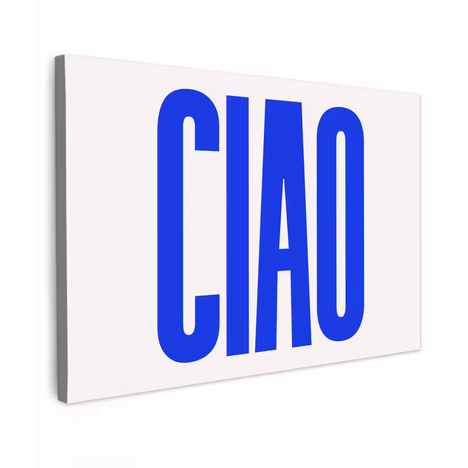 Ciao - Hoofdletters - Blauw - Minimalistisch canvas 2cm klein -z3d