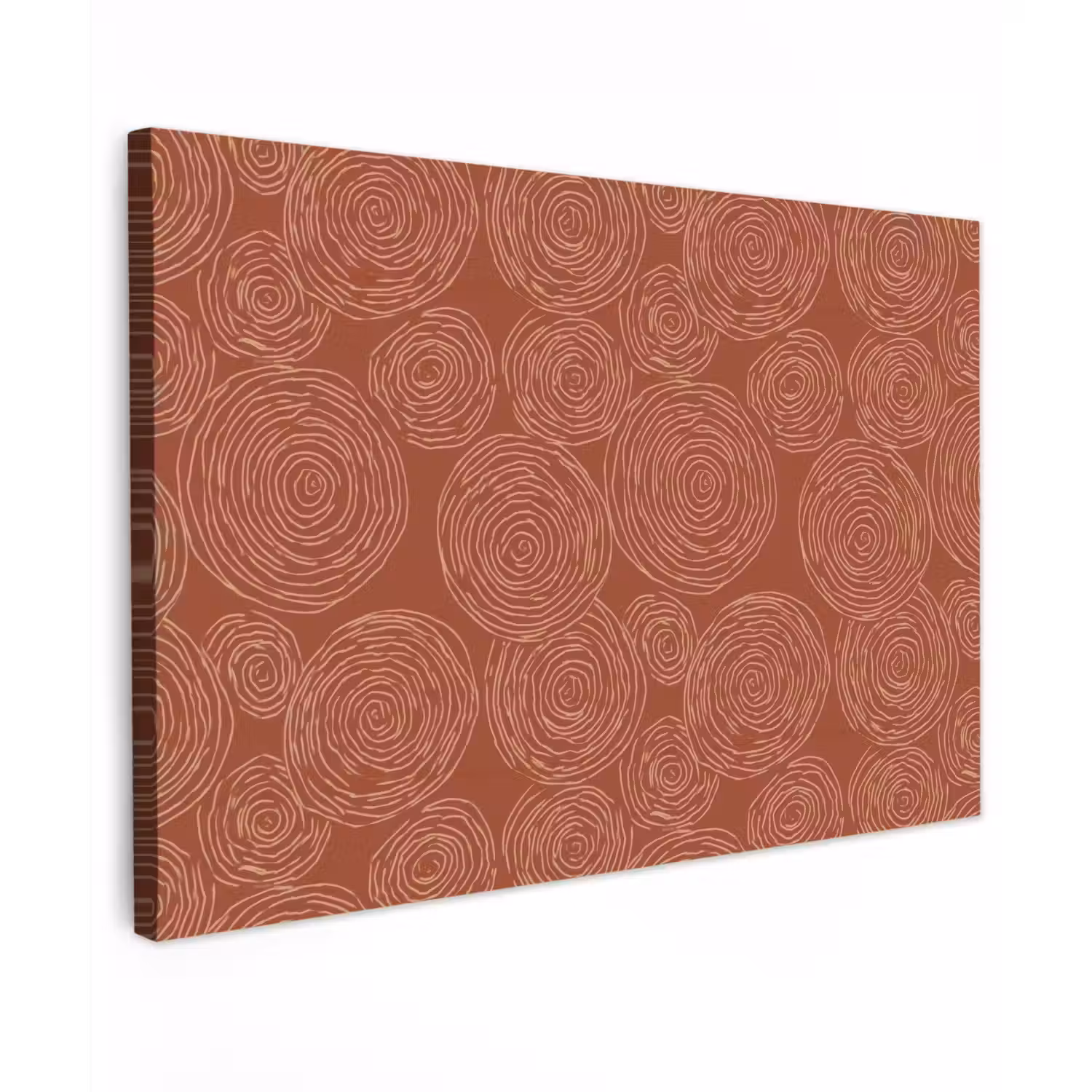 Cirkels - Abstract - Artistiek - Terracotta canvas 2cm klein 34 -z3d