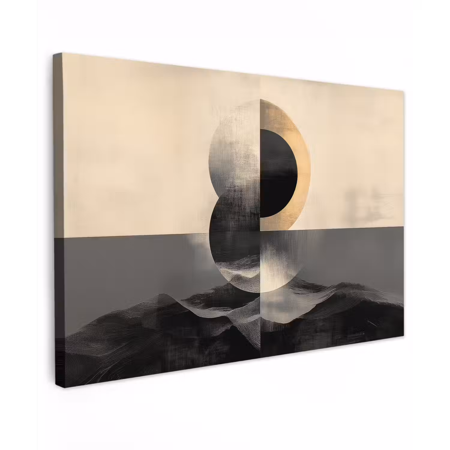 Cirkels - Schaduw - Abstract canvas 2cm klein -z3d