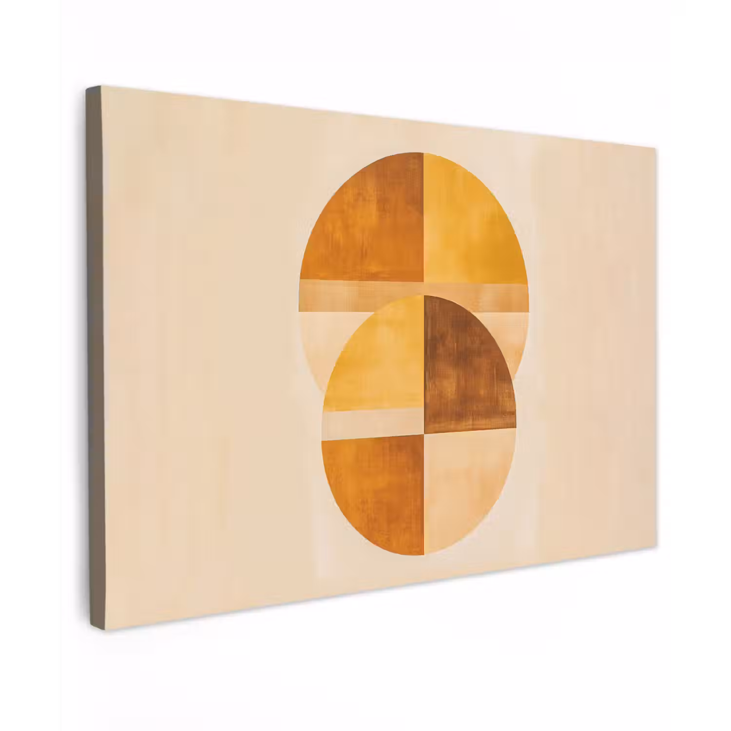 Cirkels - Geel - Minimalistisch canvas 2cm klein -z3d