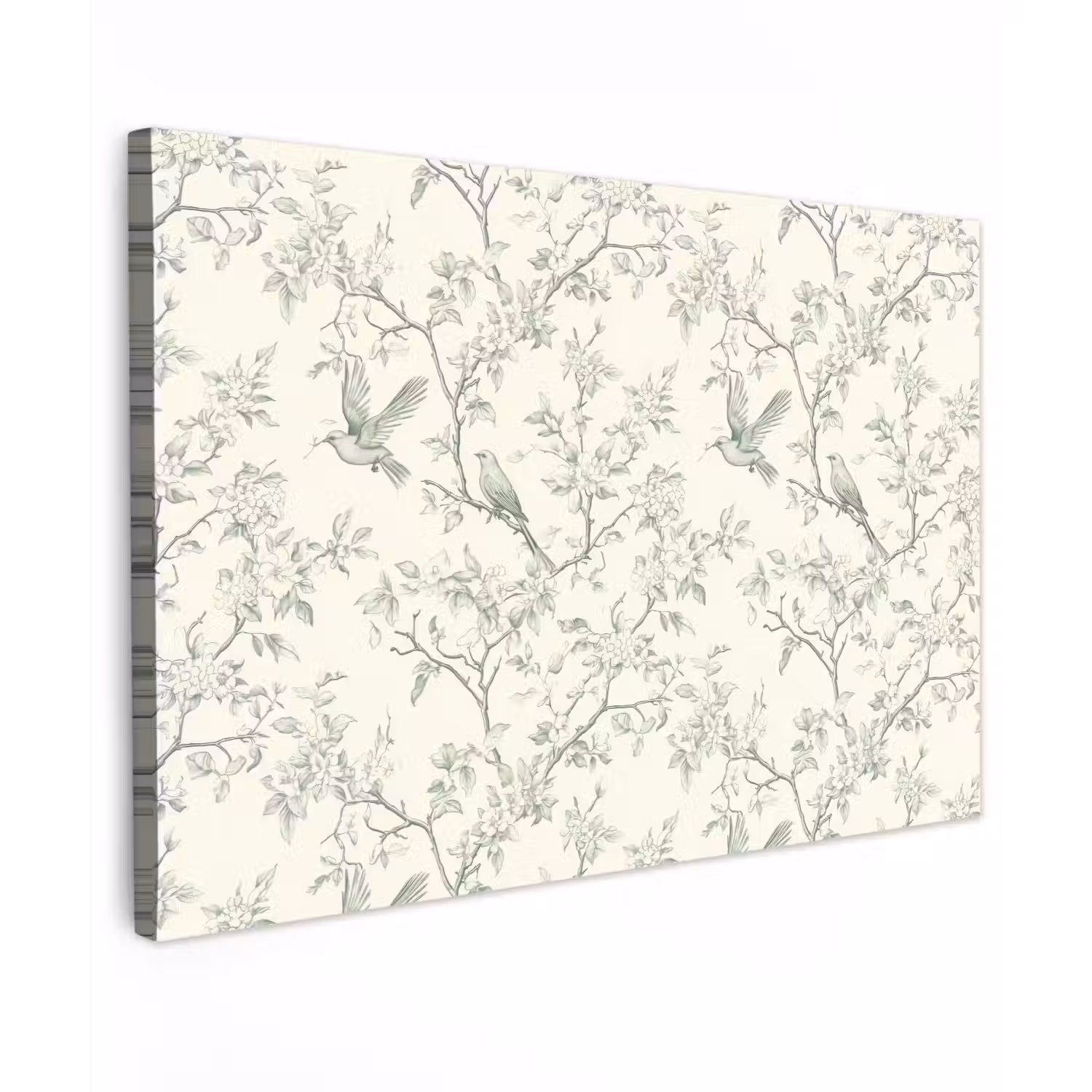 Klassiek - Vogels - Groen canvas 2cm klein 34 -z3d