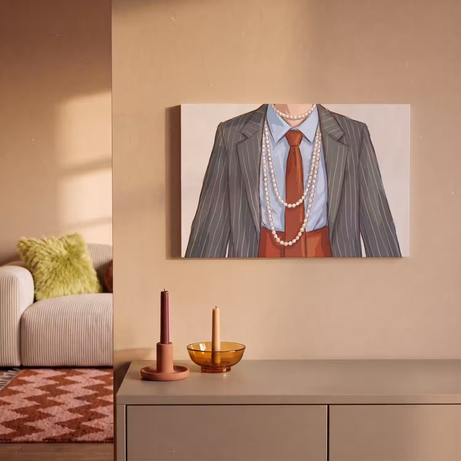 Kleding - Strik - Parels - Klassiek - Mode canvas 2cm klein -sfeer1