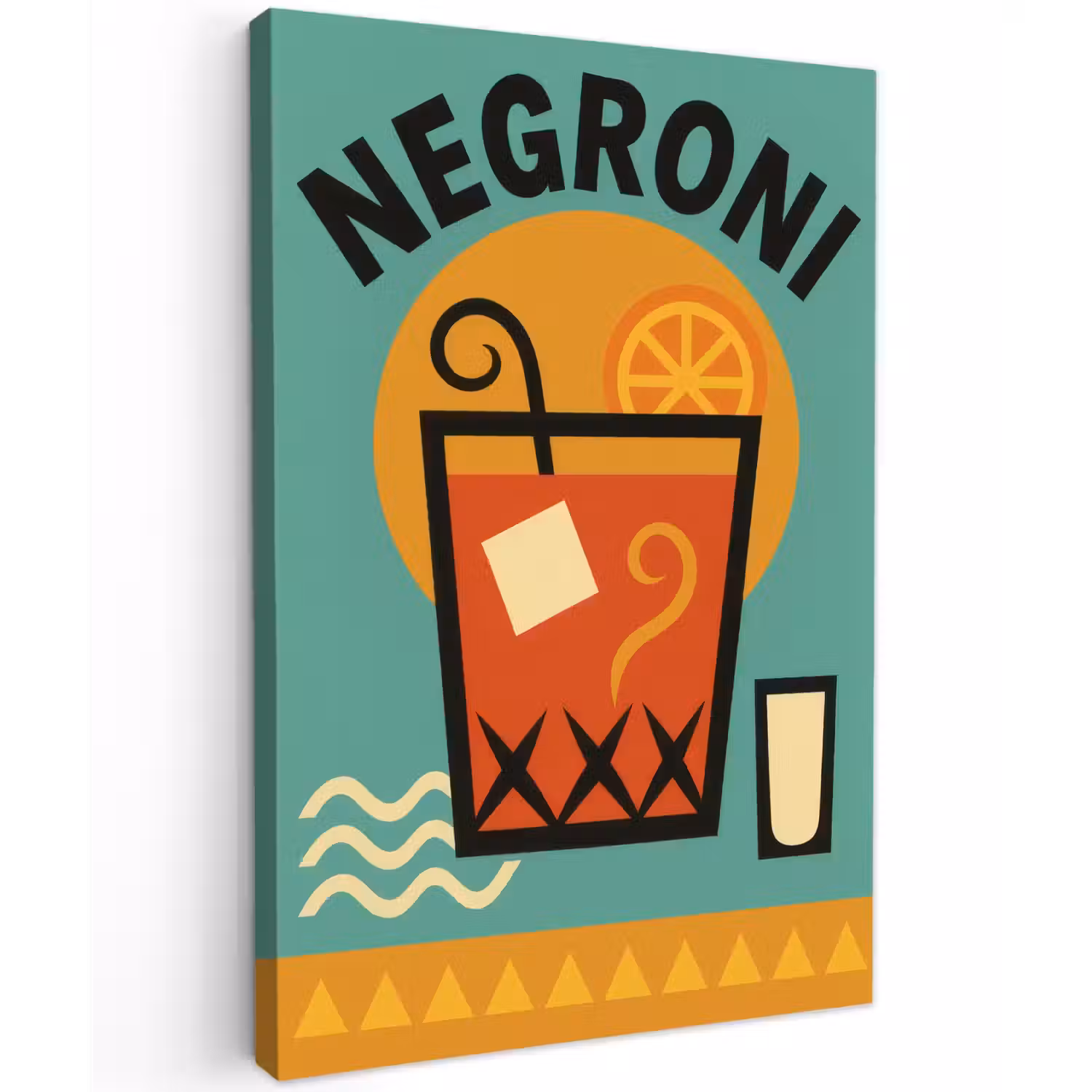 Cocktail - Negroni - Art - Sinaasappel canvas 2cm klein -z3d