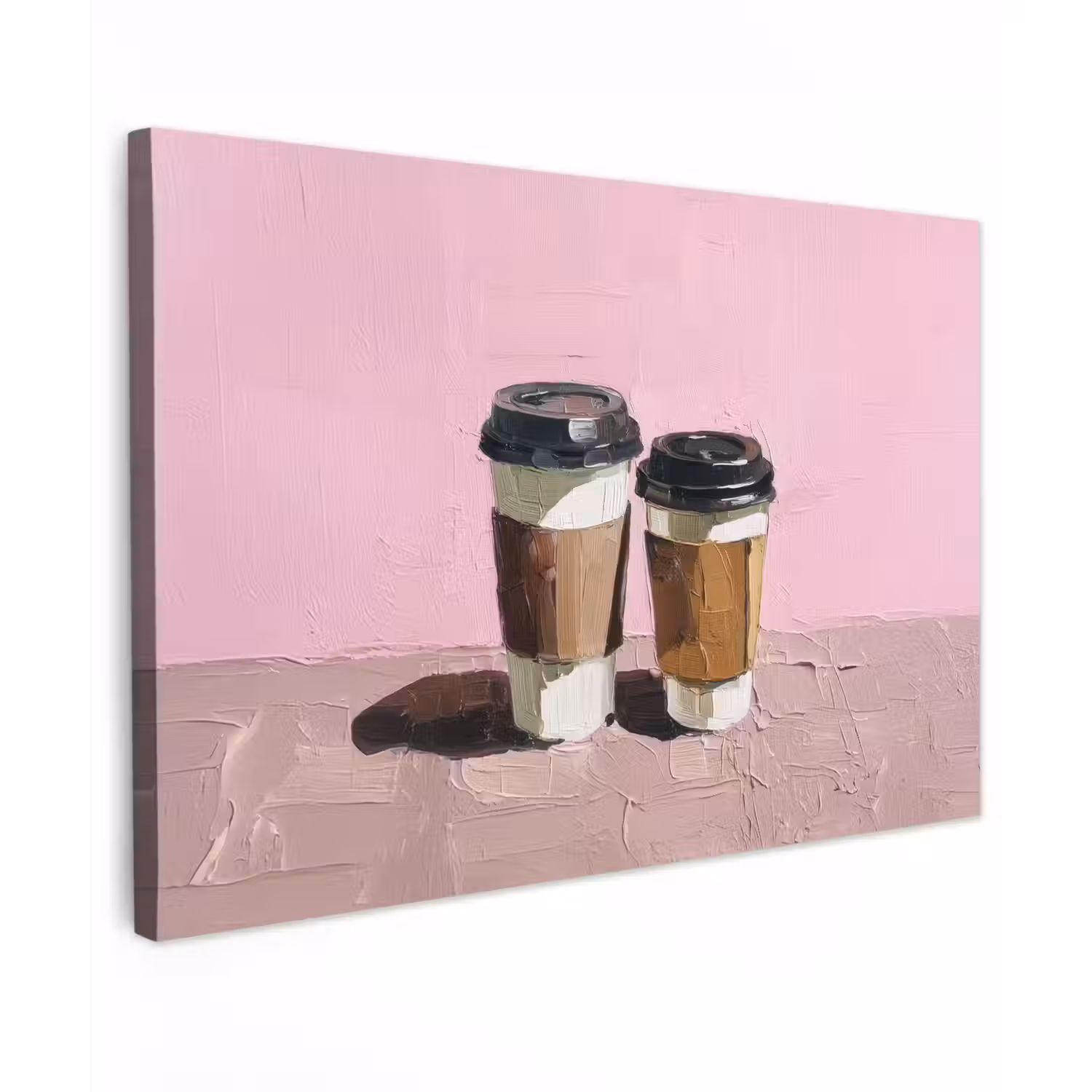 Koffiebekers - Deksel - Verf - Textuur canvas 2cm klein -z3d