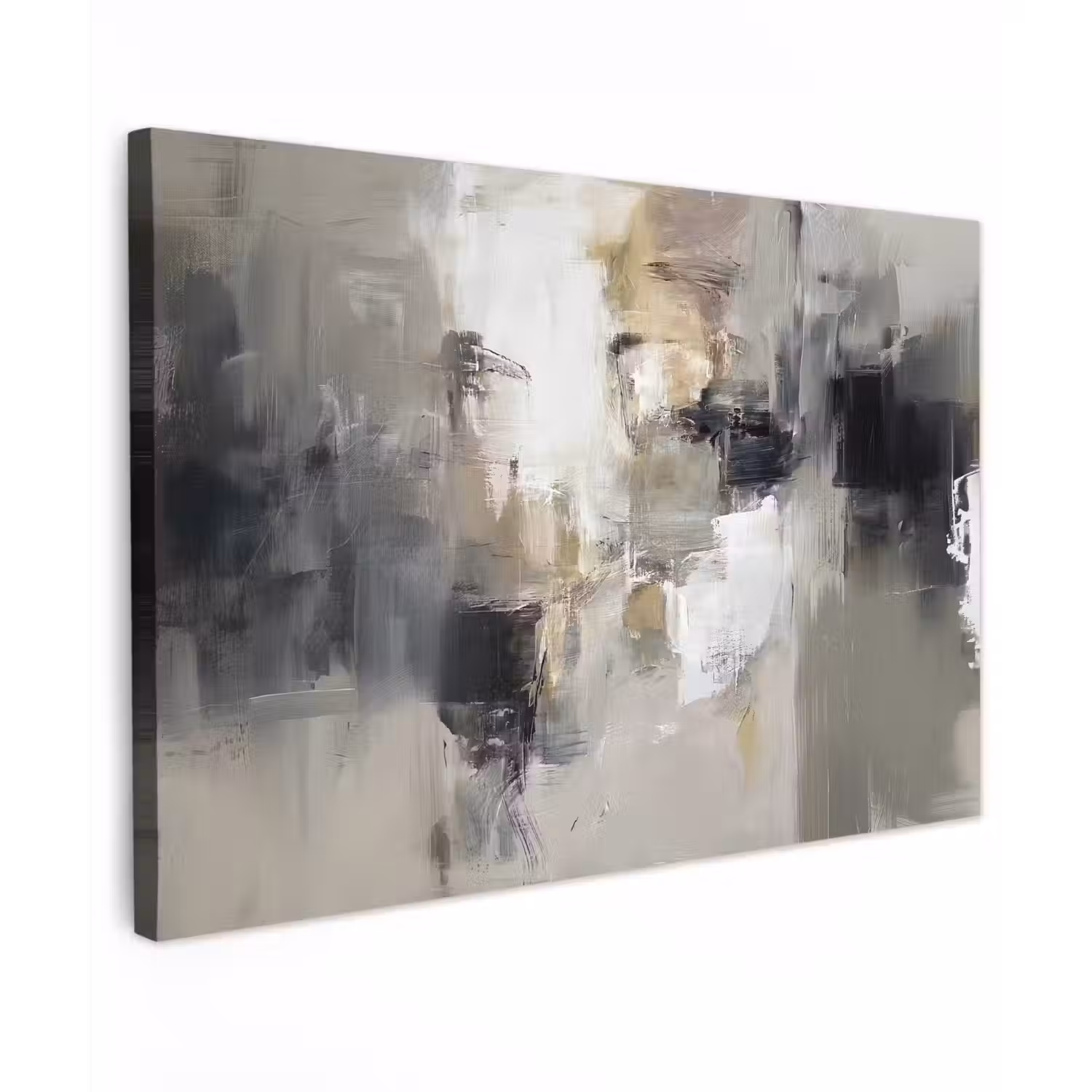 Kleurenpalet - Penseelstreken - Beige - Nevelig canvas 2cm klein -z3d