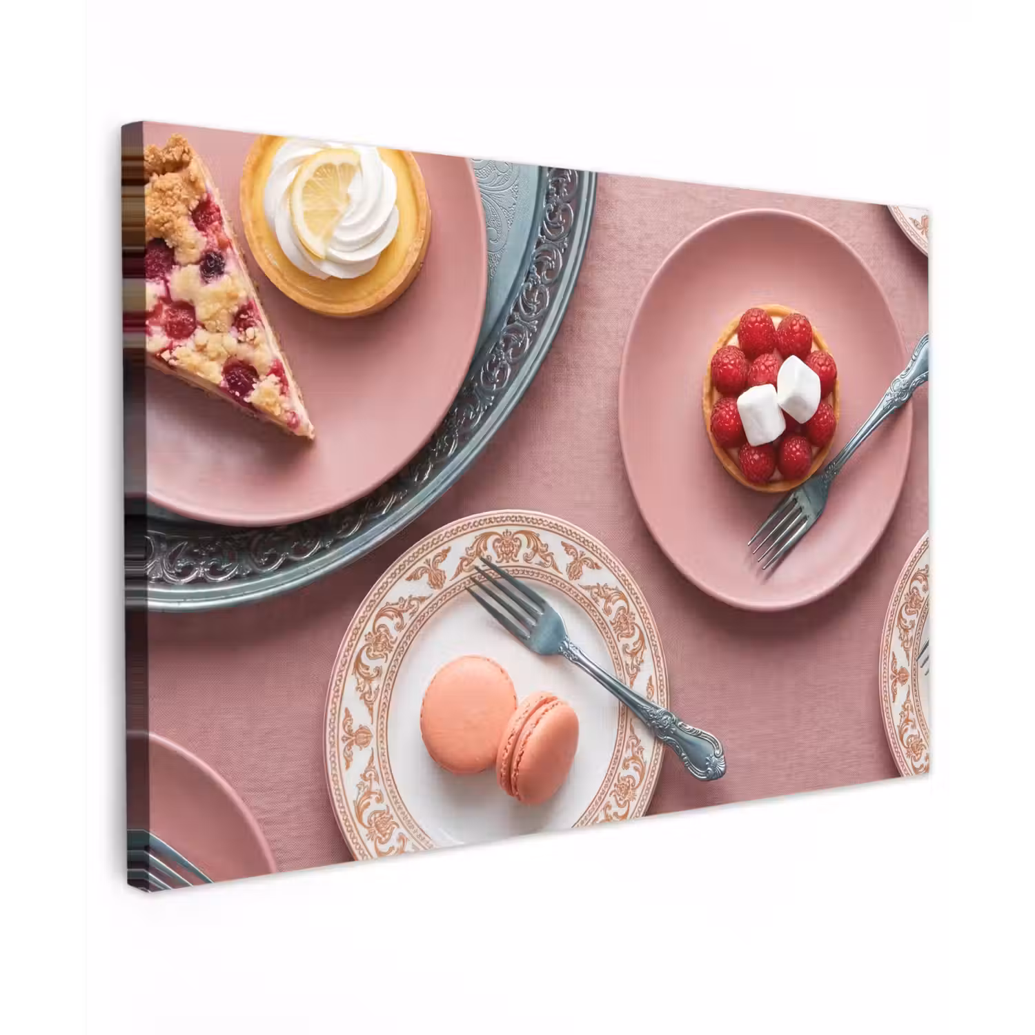 Dessert - Taart - Gebak - Zoet - Roze canvas 2cm klein -z3d
