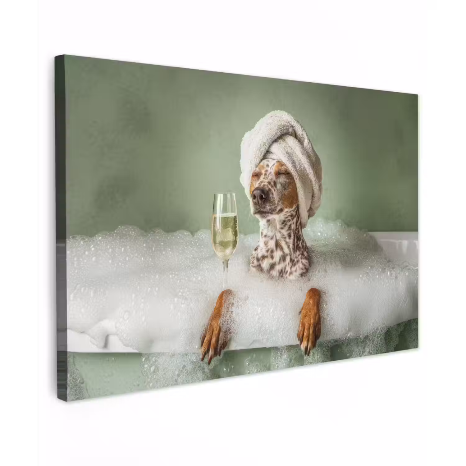 Hond - Bad - Champagne - Handdoek canvas 2cm klein -z3d