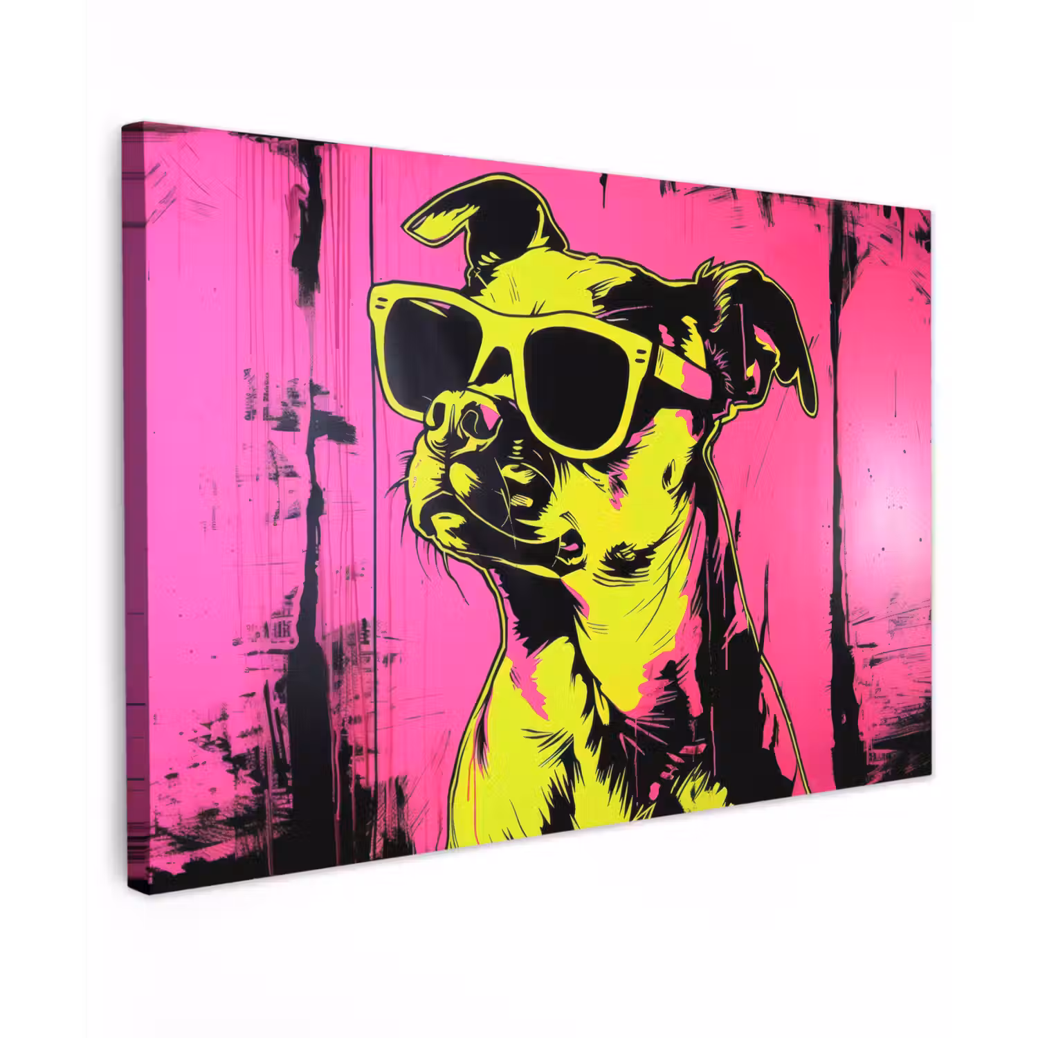 Hond - Zonnebril - Roze - Art canvas 2cm klein -z3d