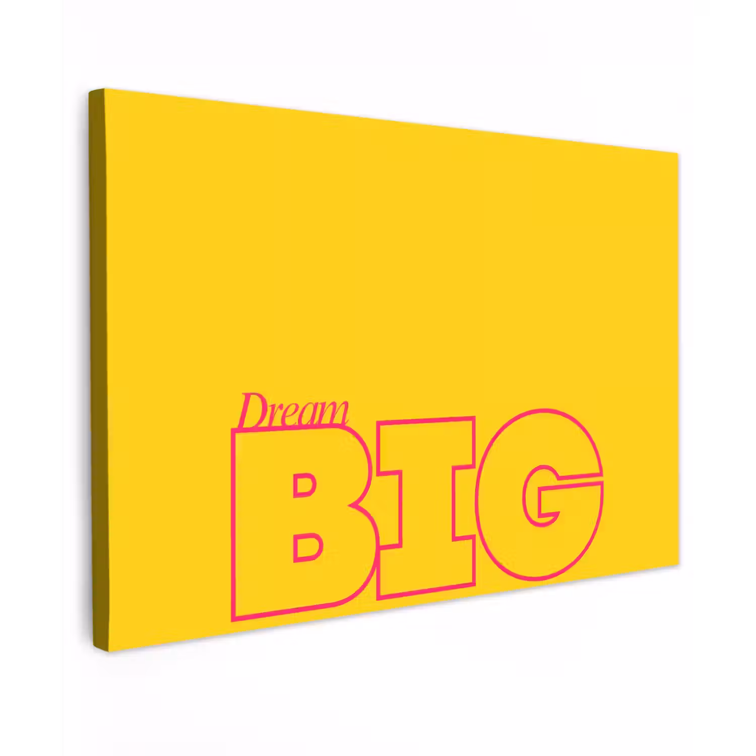 Dream big - Geel - Grafisch canvas 2cm klein -z3d