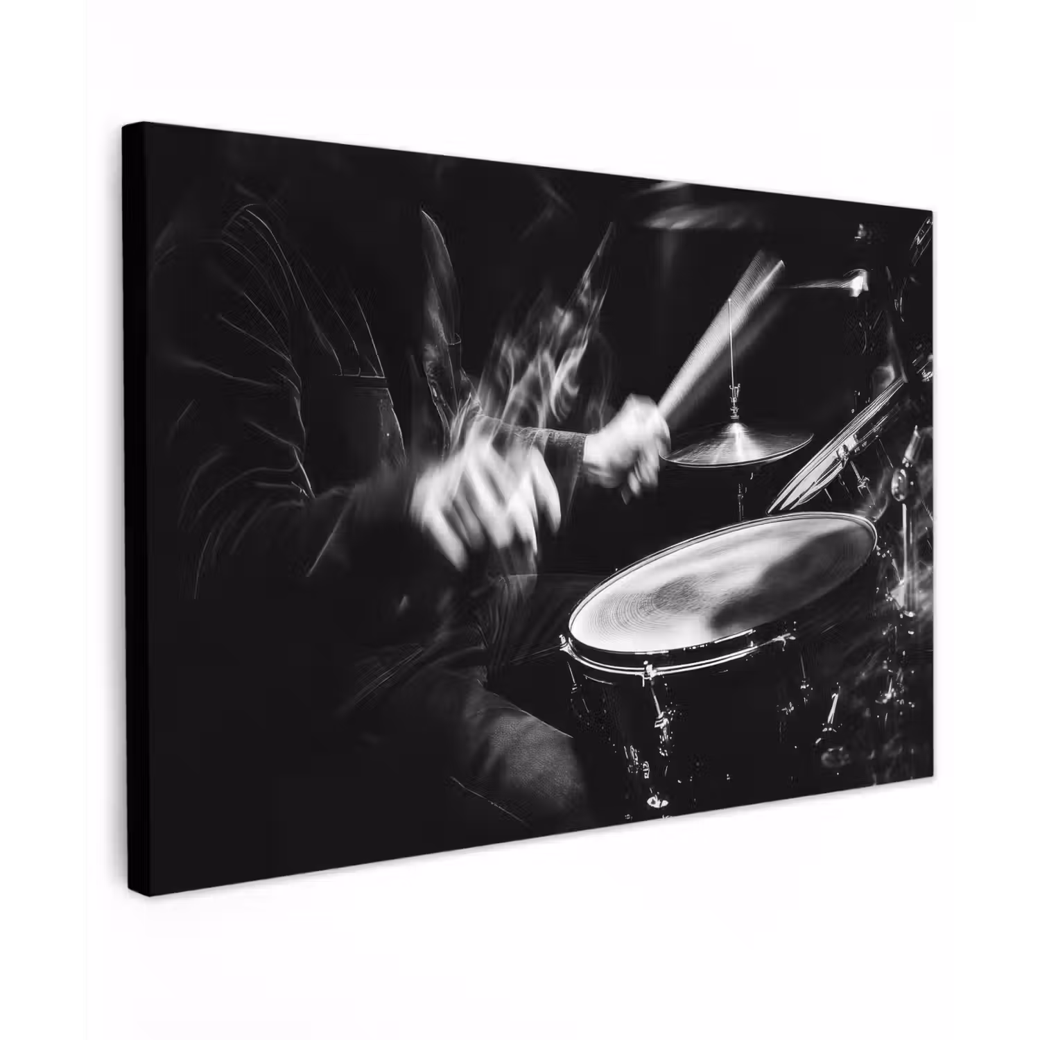 Drummer - Zwart - Drumstel canvas 2cm klein -z3d