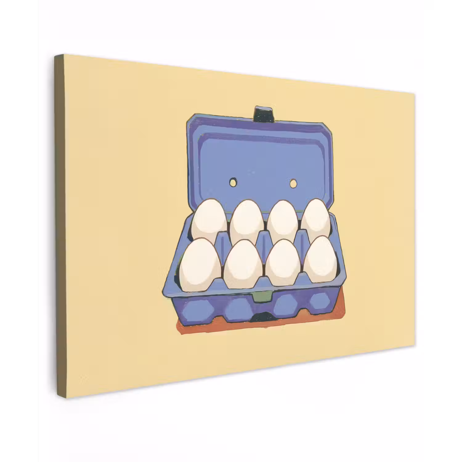 Eieren - Doos - Minimalistisch - Blauw canvas 2cm klein -z3d