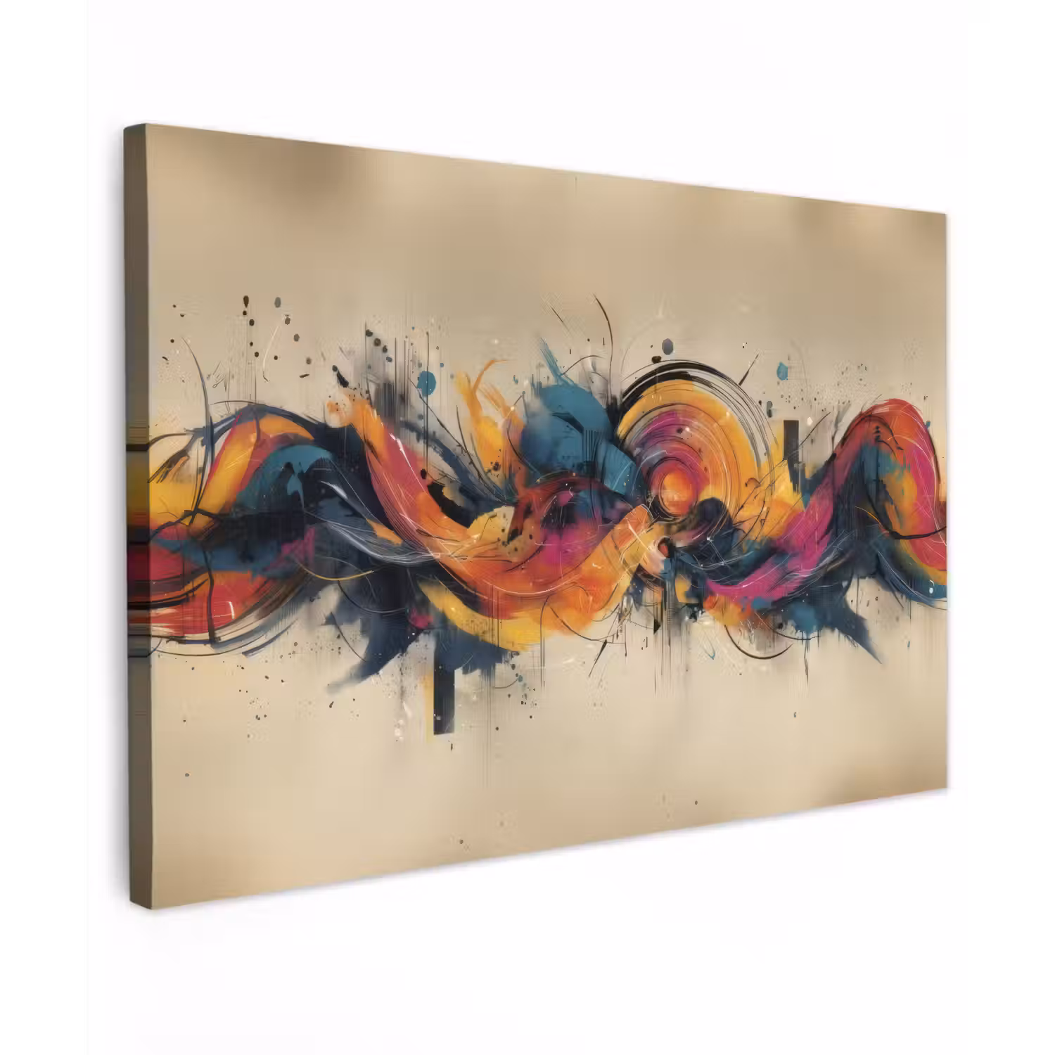Explosie - Kleurrijk - Vormen - Abstract canvas 2cm klein -z3d