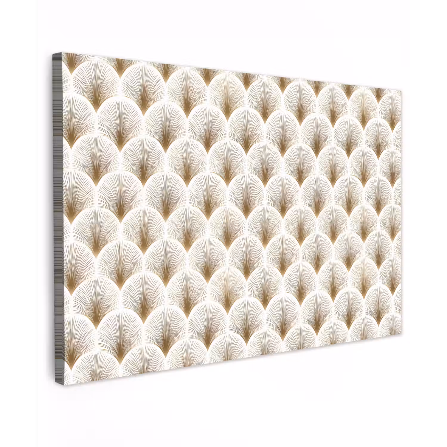 Waaiers - Art Deco - Elegant - Goud - Wit canvas 2cm klein 34 -z3d