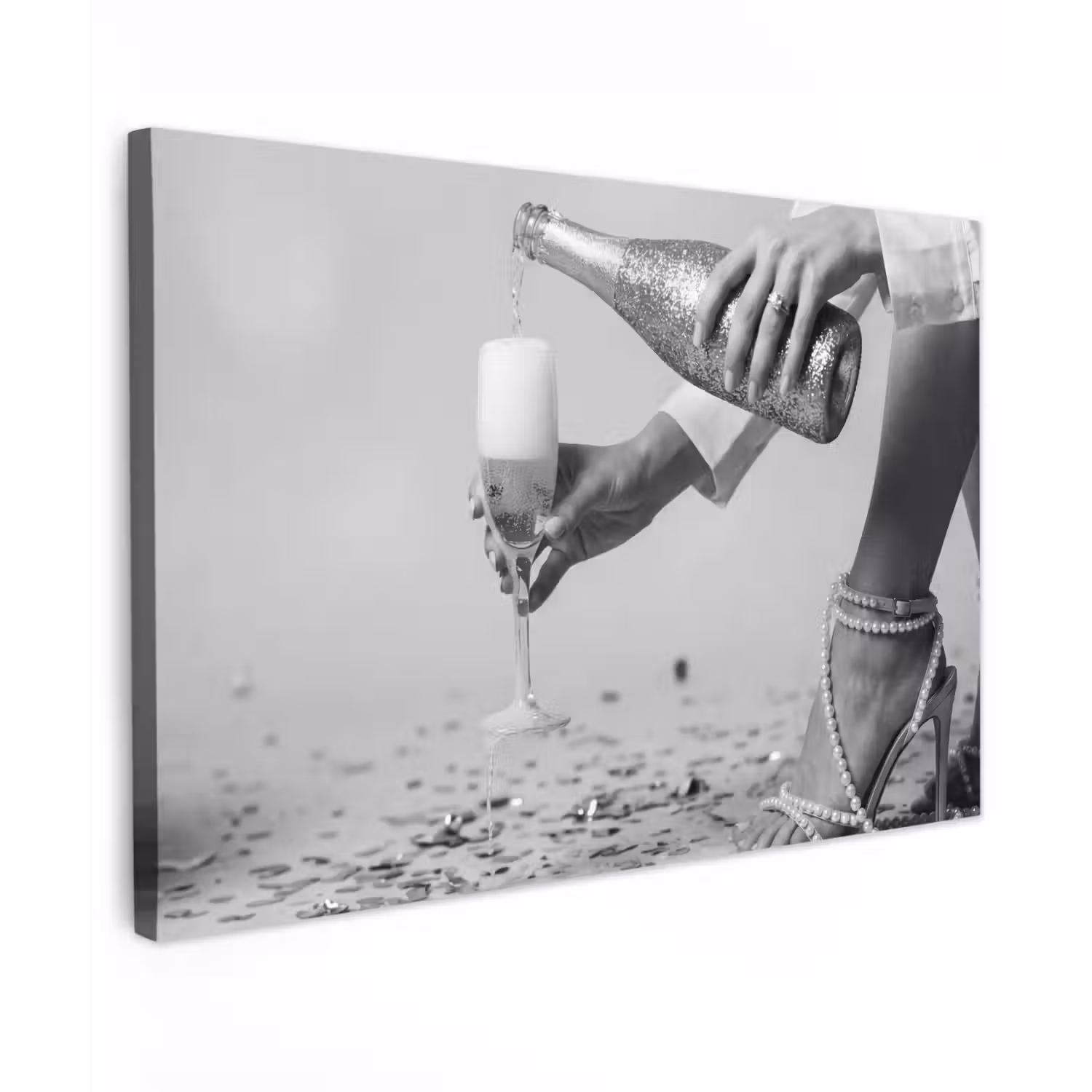 Feestelijk - Champagne - Discobal canvas 2cm klein -z3d