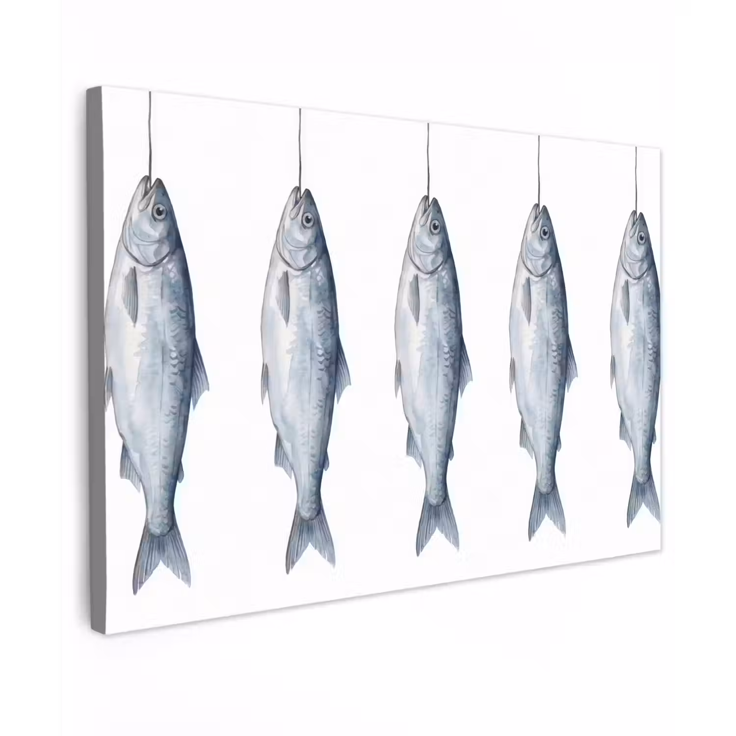 Vissen - Illustratie - Delfts - Blauw canvas 2cm klein -z3d
