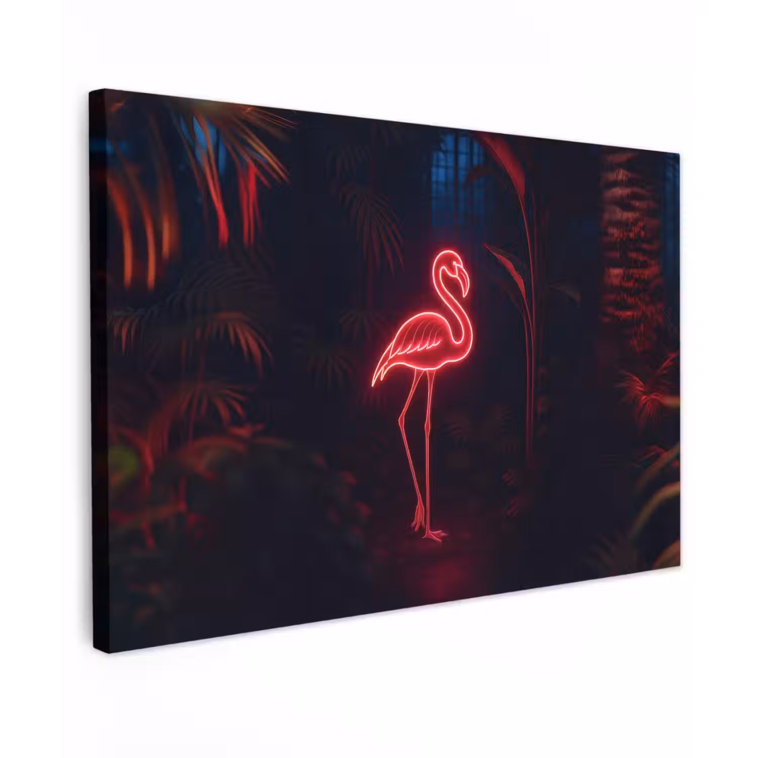 Flamingo - Roze - Neon - Licht canvas 2cm klein -z3d