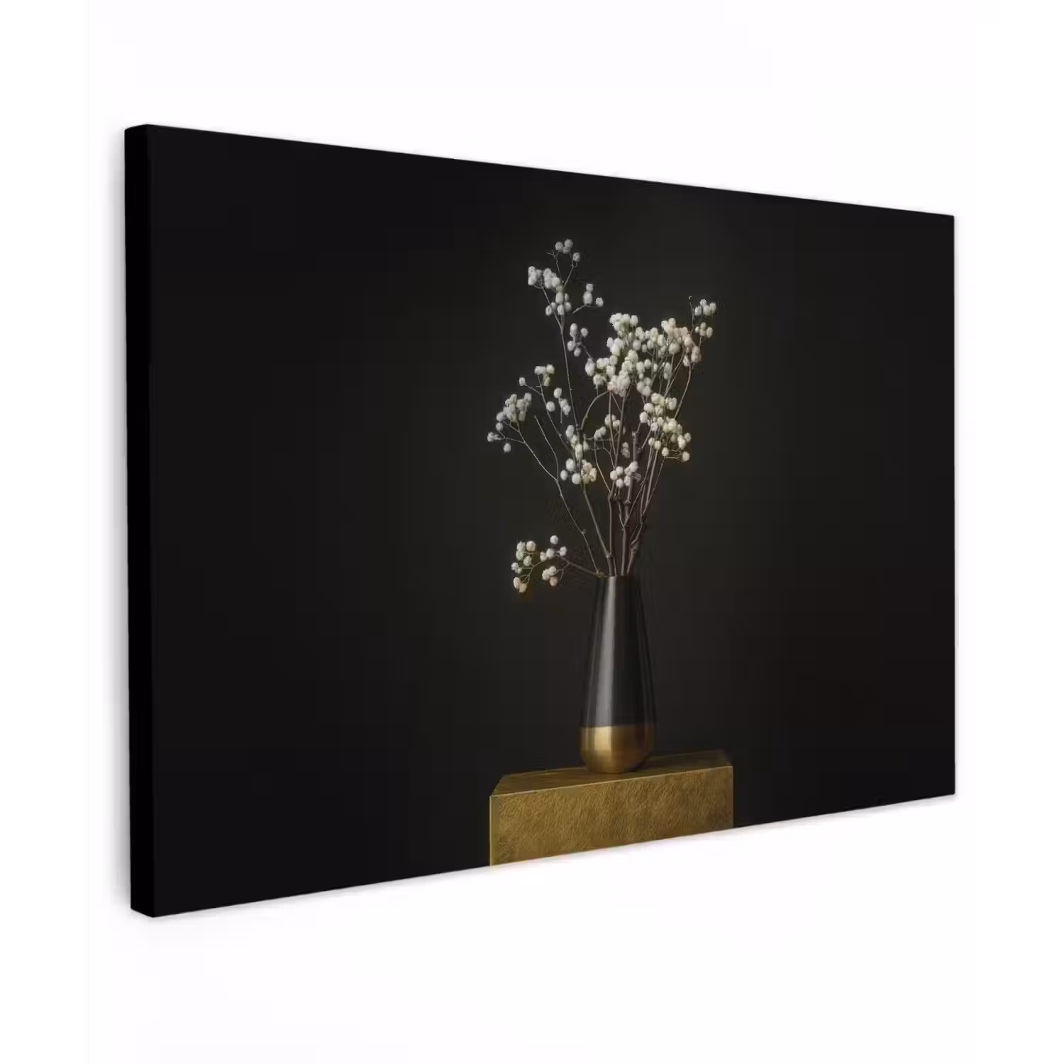 Bloembollen - Wit - Vaas - Minimalistisch canvas 2cm klein -z3d