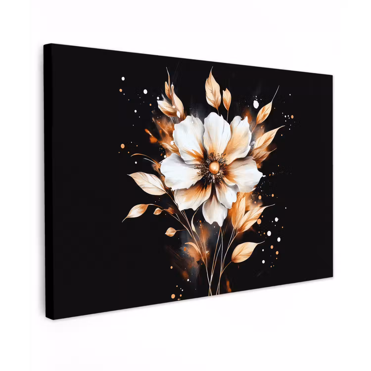 Bloem - Verf - Goud - Graffiti - Modern canvas 2cm klein -z3d