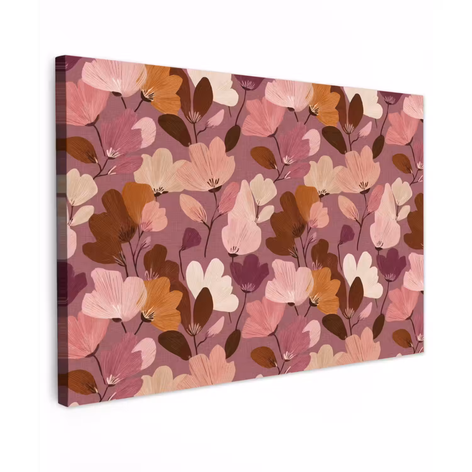 Bloem - Patroon - Roze canvas 2cm klein 34 -z3d