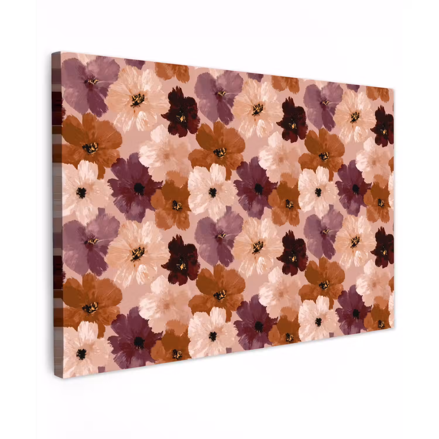 Bloemen - Abstract - Aardetinten canvas 2cm klein 34 -z3d