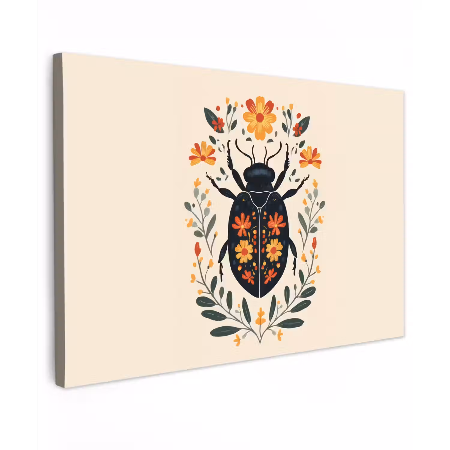 Bloemen - Oranje - Planten - Sierlijk canvas 2cm klein -z3d