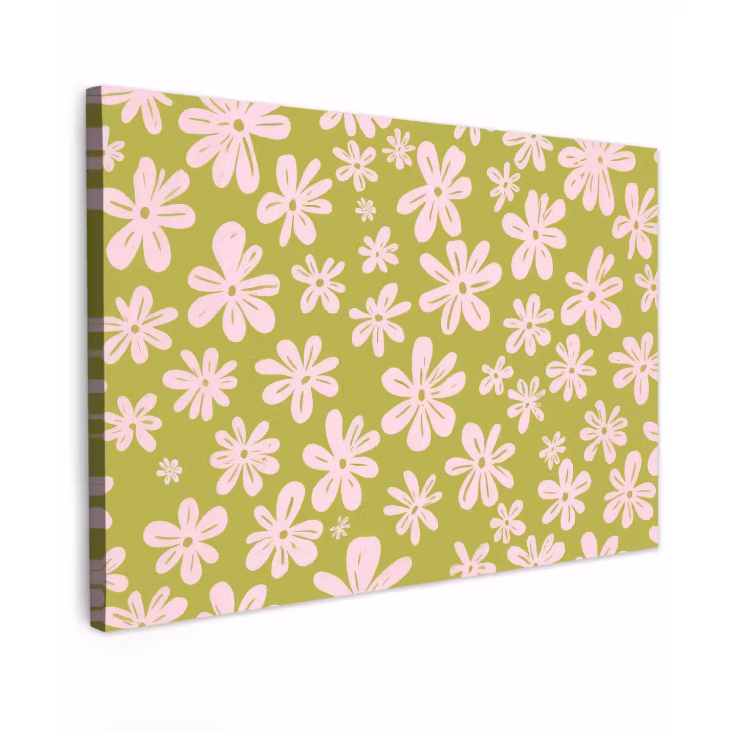 Bloemen - Roze - Getekend - Patroon canvas 2cm klein -z3d