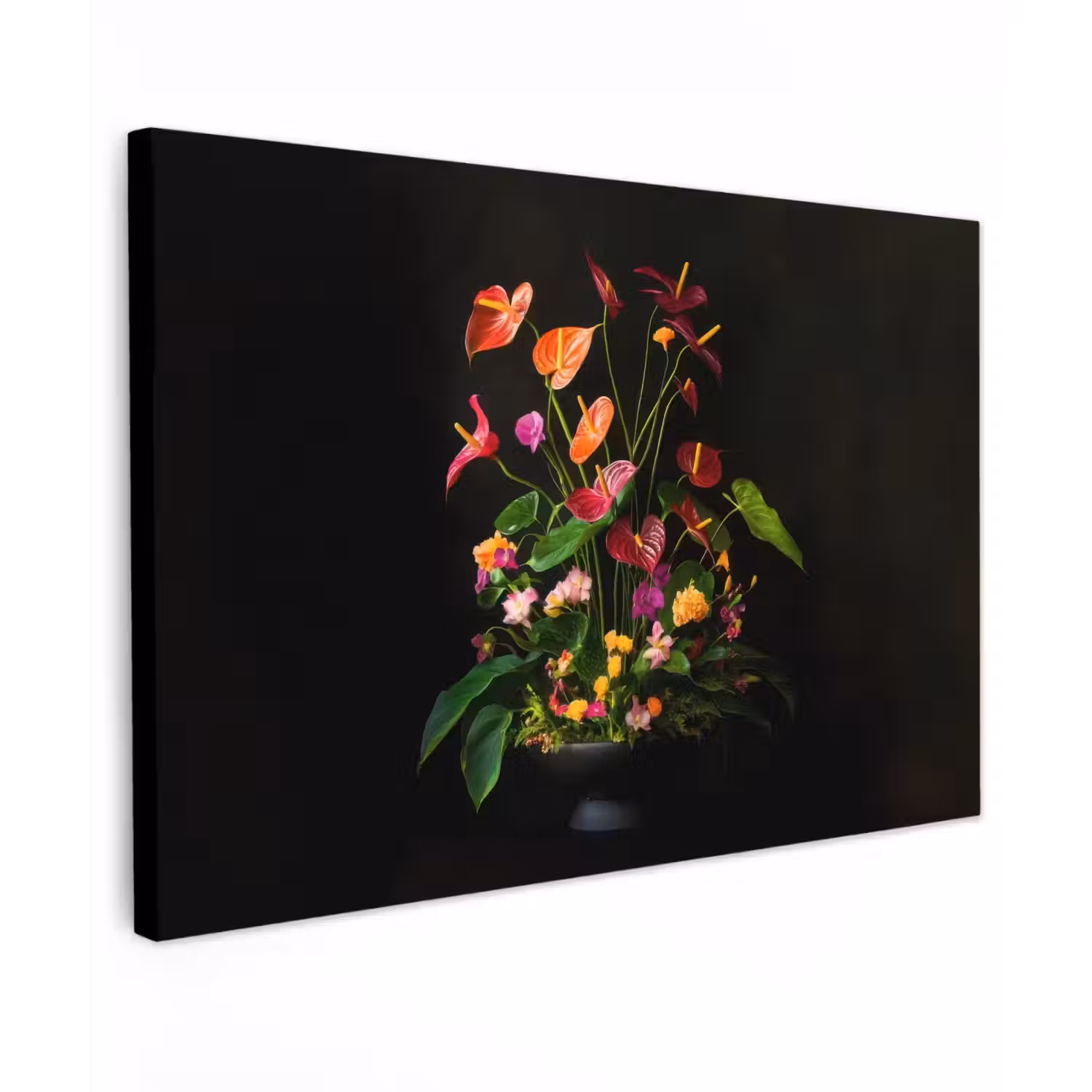 Bloemen - Vaas - Kleurrijk canvas 2cm klein -z3d